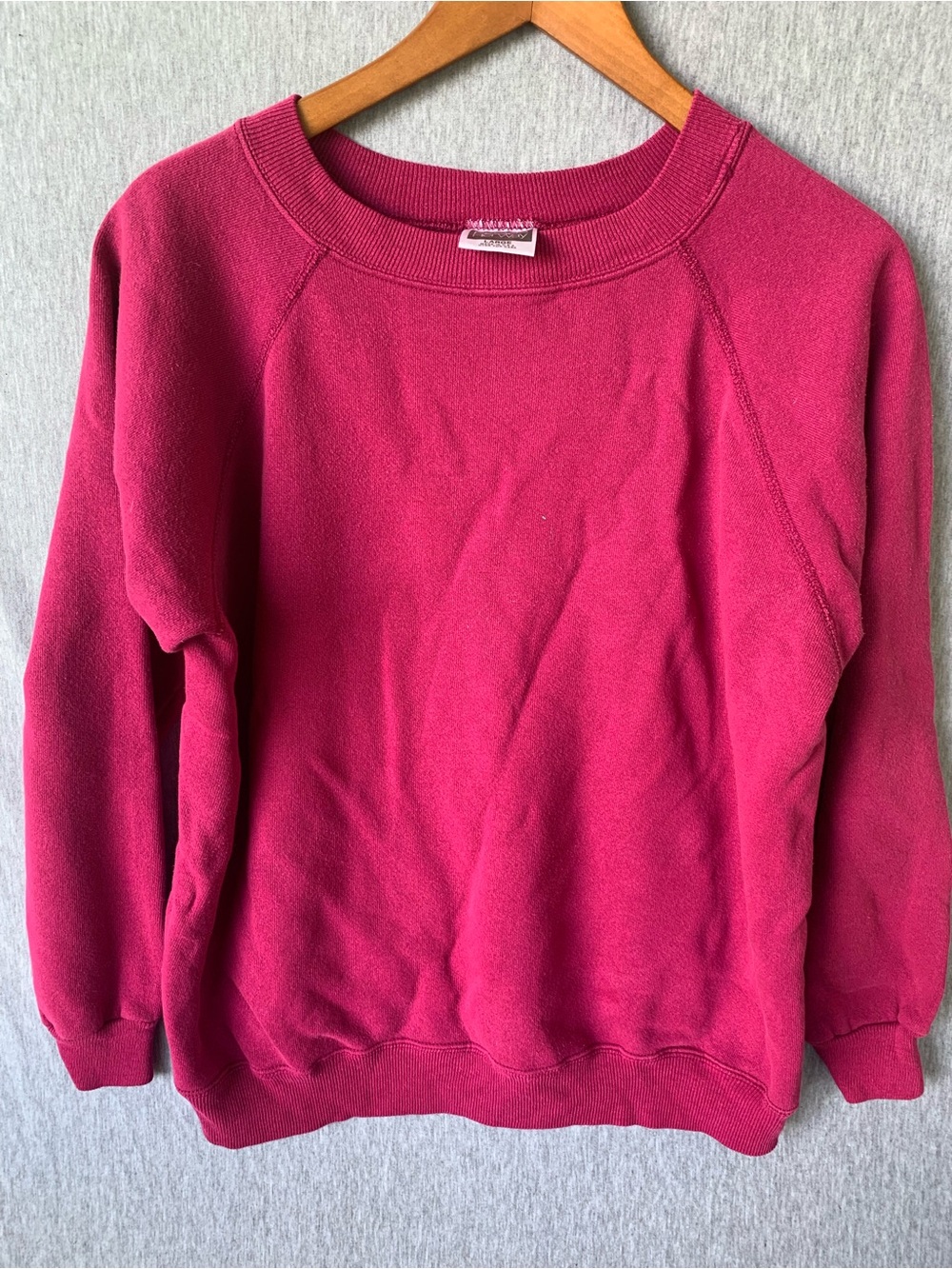 Vintage Blank Pink Crewneck Sweatshirt 90s Sweater Hanes Her Way Large
